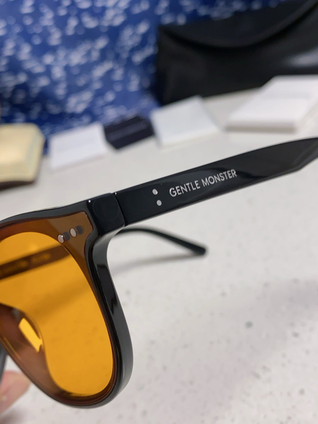 Gentle Monster LANG Square Orange Lens Sunglasses for Men & Women - detail image 7