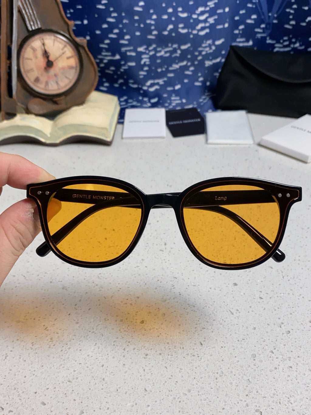 Gentle Monster LANG Square Orange Lens Sunglasses for Men & Women - detail image 4