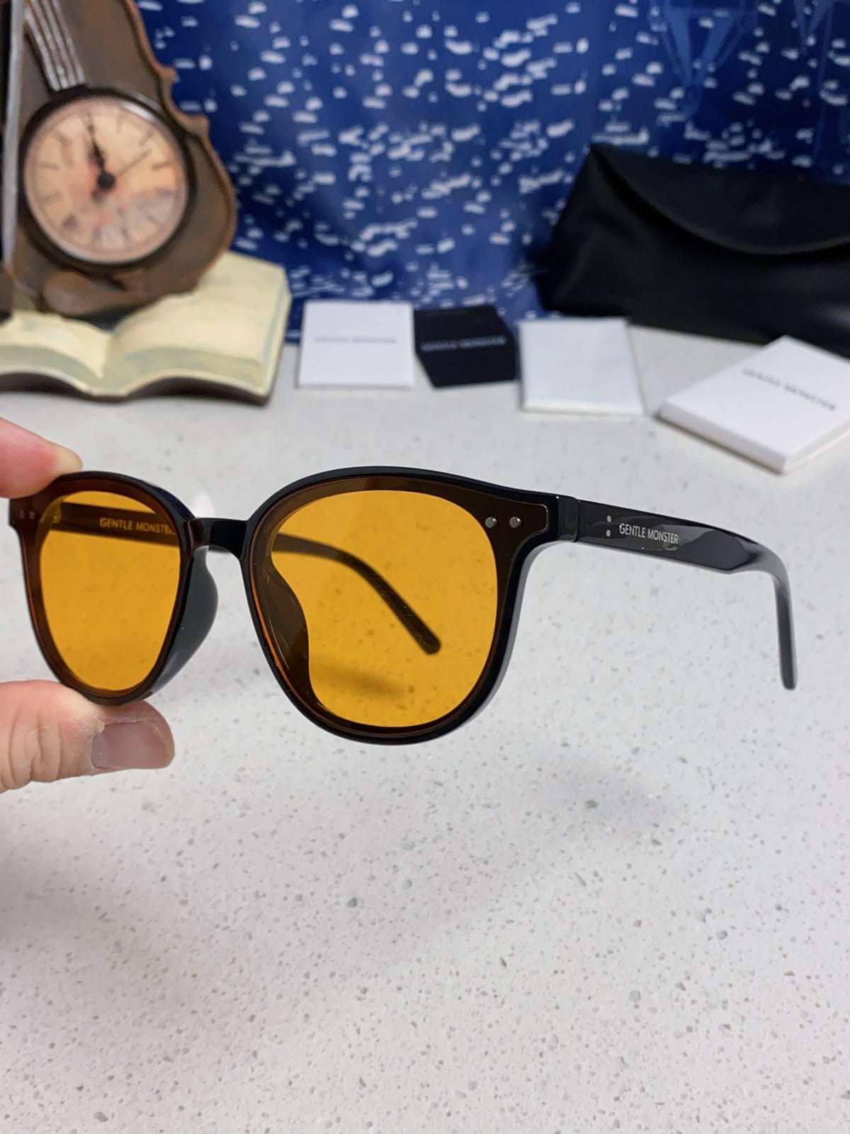 Gentle Monster LANG Square Orange Lens Sunglasses for Men & Women - detail image 6