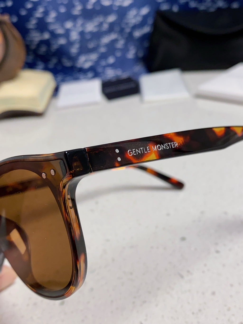 Gentle Monster LANG Square Brown Lens Sunglasses for Men & Women - detail image 7