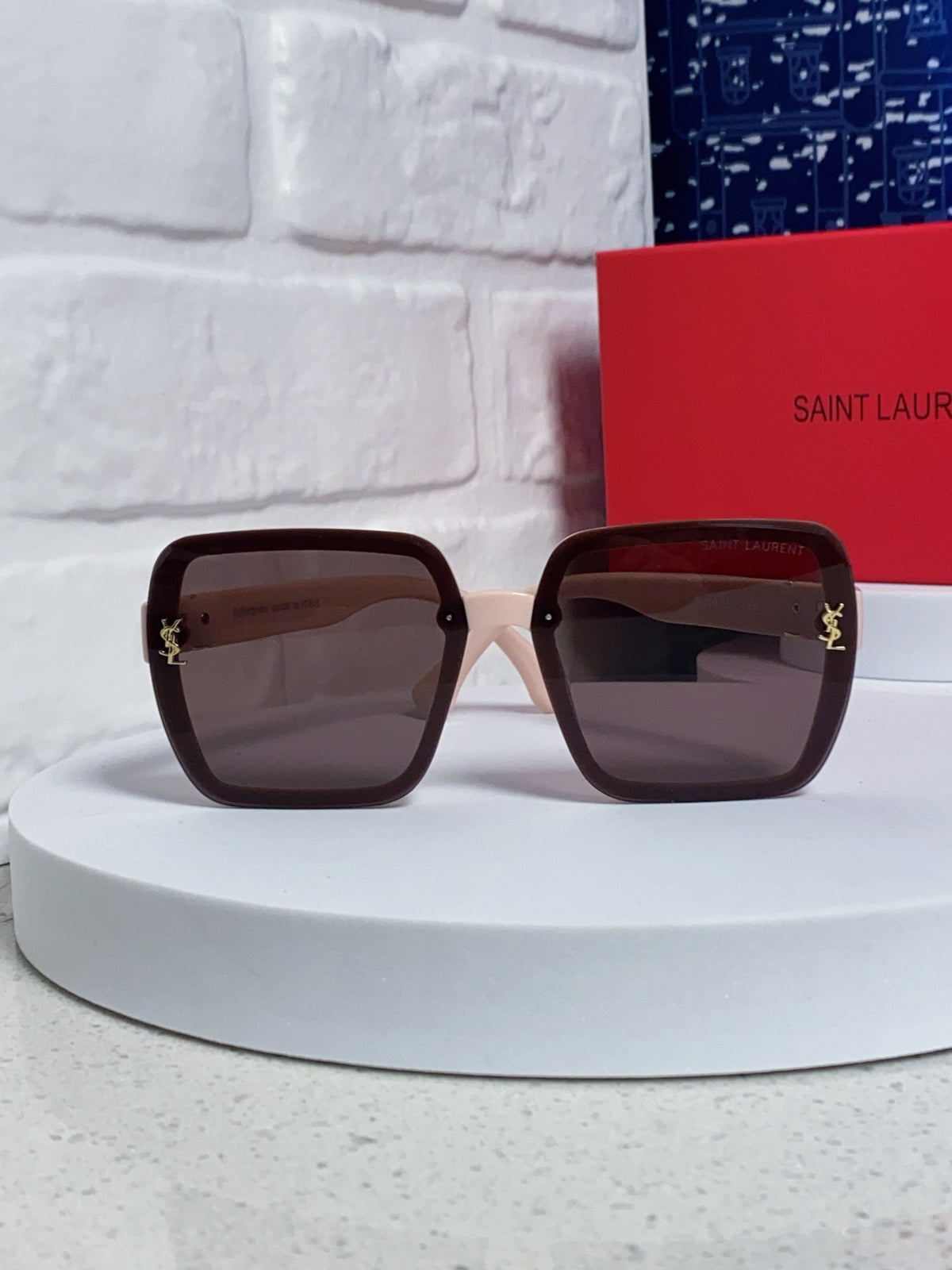 Saint Laurent Browline Black Lens Sunglasses for Men & Women - 465443