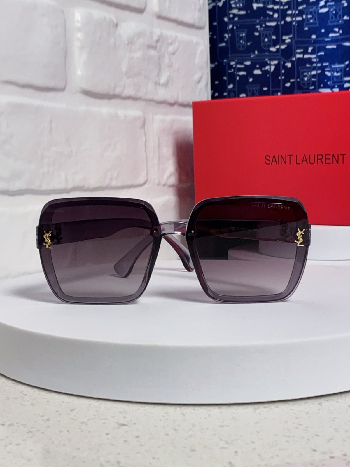 Saint Laurent Browline Black Lens Sunglasses for Men & Women - 465444