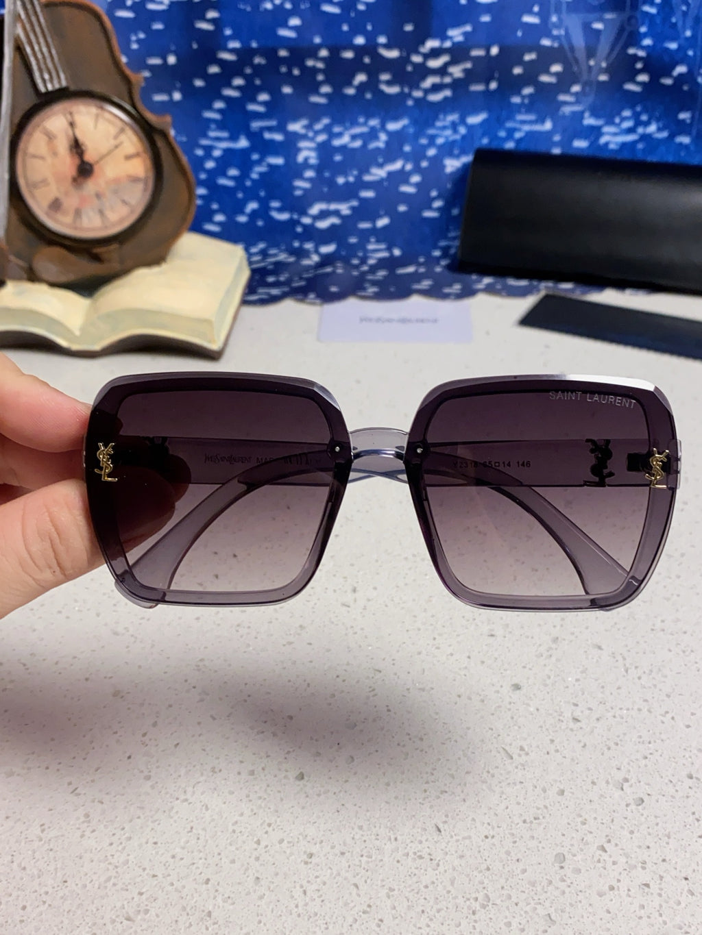 Saint Laurent Browline Black Lens Sunglasses for Men & Women - 465444 - detail image 3