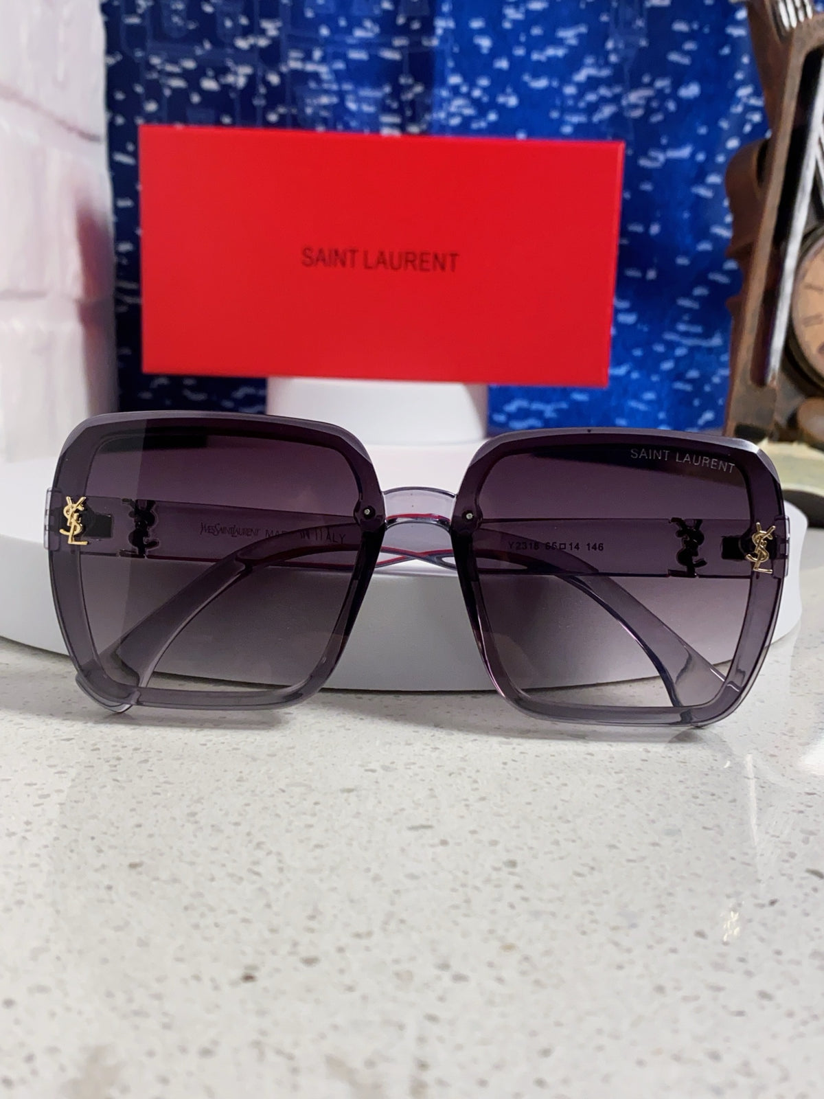 Saint Laurent Browline Black Lens Sunglasses for Men & Women - 465444 - detail image 8