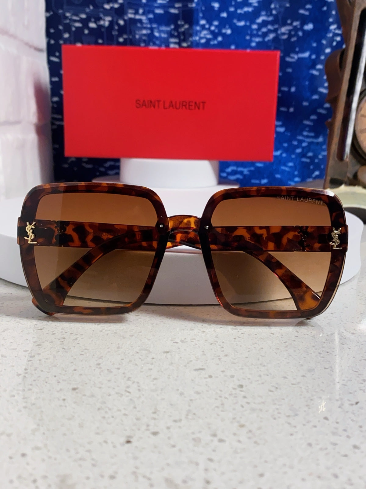 Saint Laurent Browline Brown Lens Sunglasses for Men & Women - detail image 8