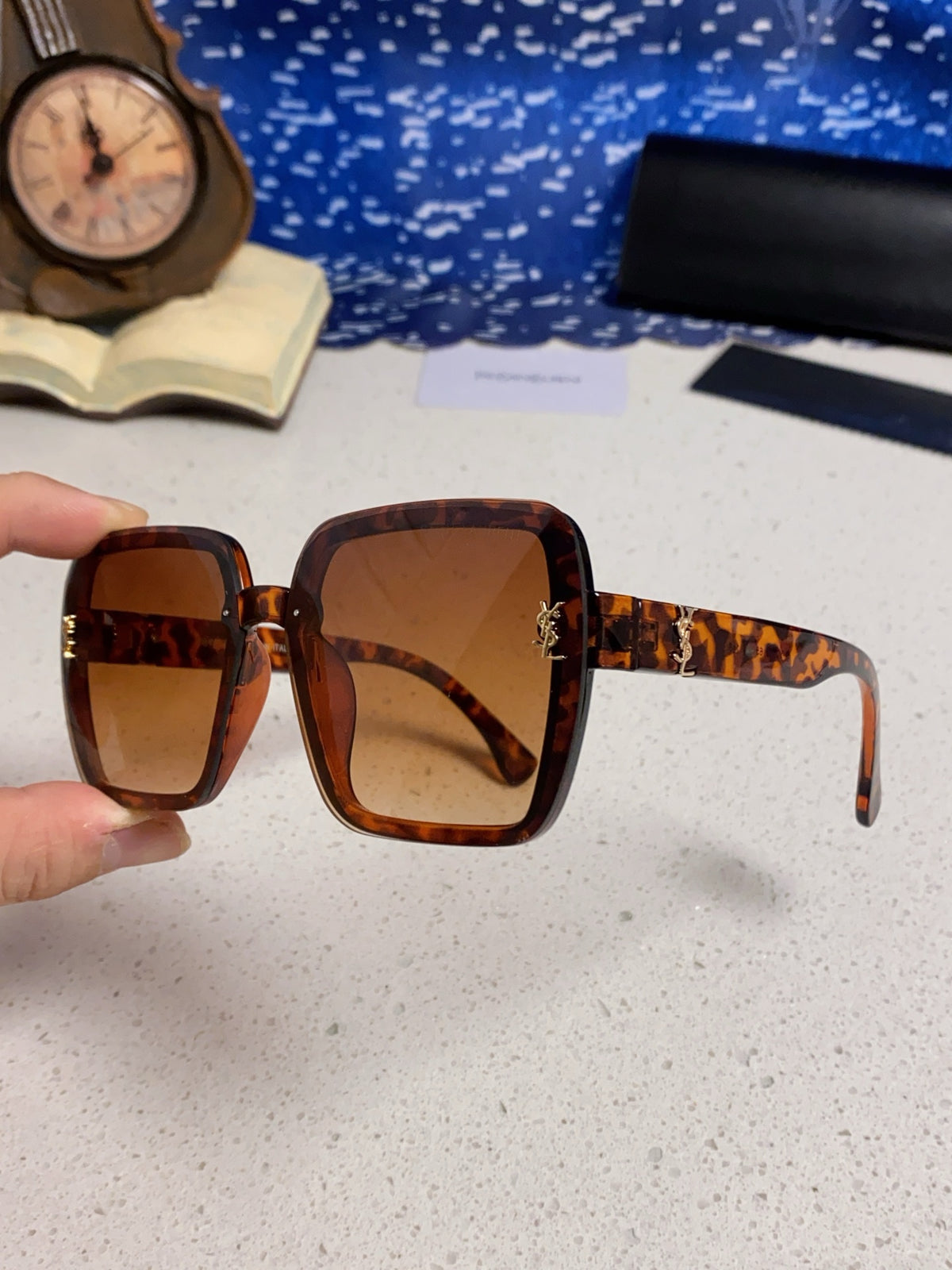 Saint Laurent Browline Brown Lens Sunglasses for Men & Women - detail image 6