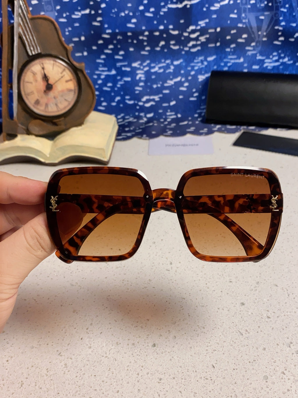 Saint Laurent Browline Brown Lens Sunglasses for Men & Women - detail image 4