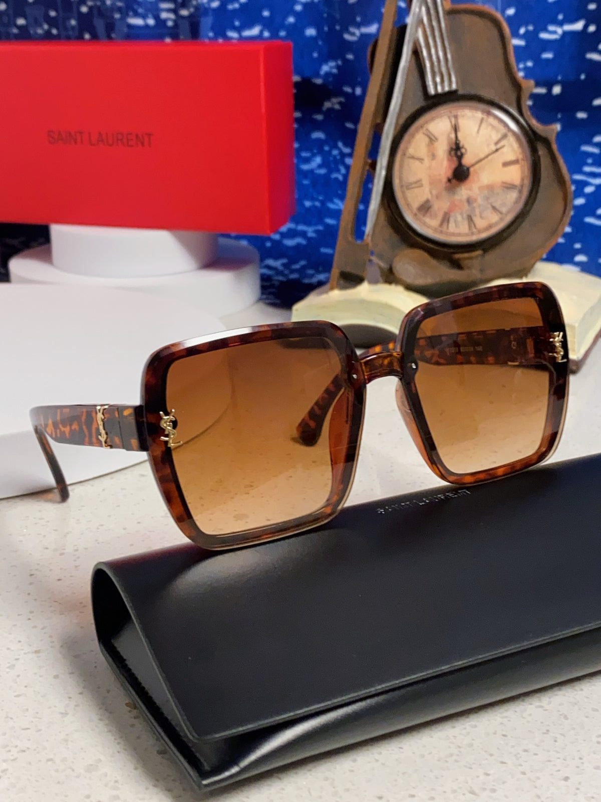 Saint Laurent Browline Brown Lens Sunglasses for Men & Women - detail image 9