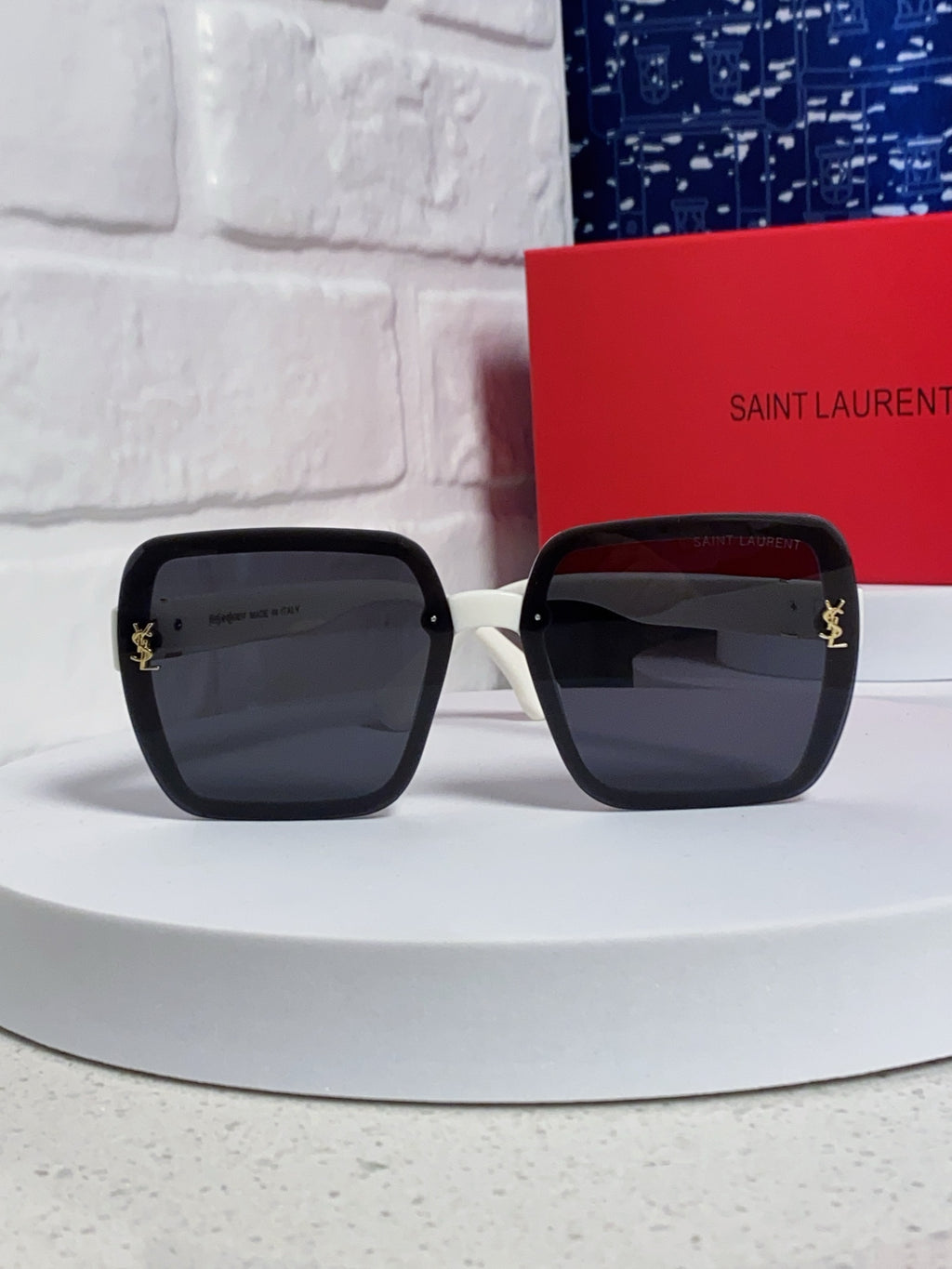 Saint Laurent Browline Silver Lens Sunglasses for Men & Women