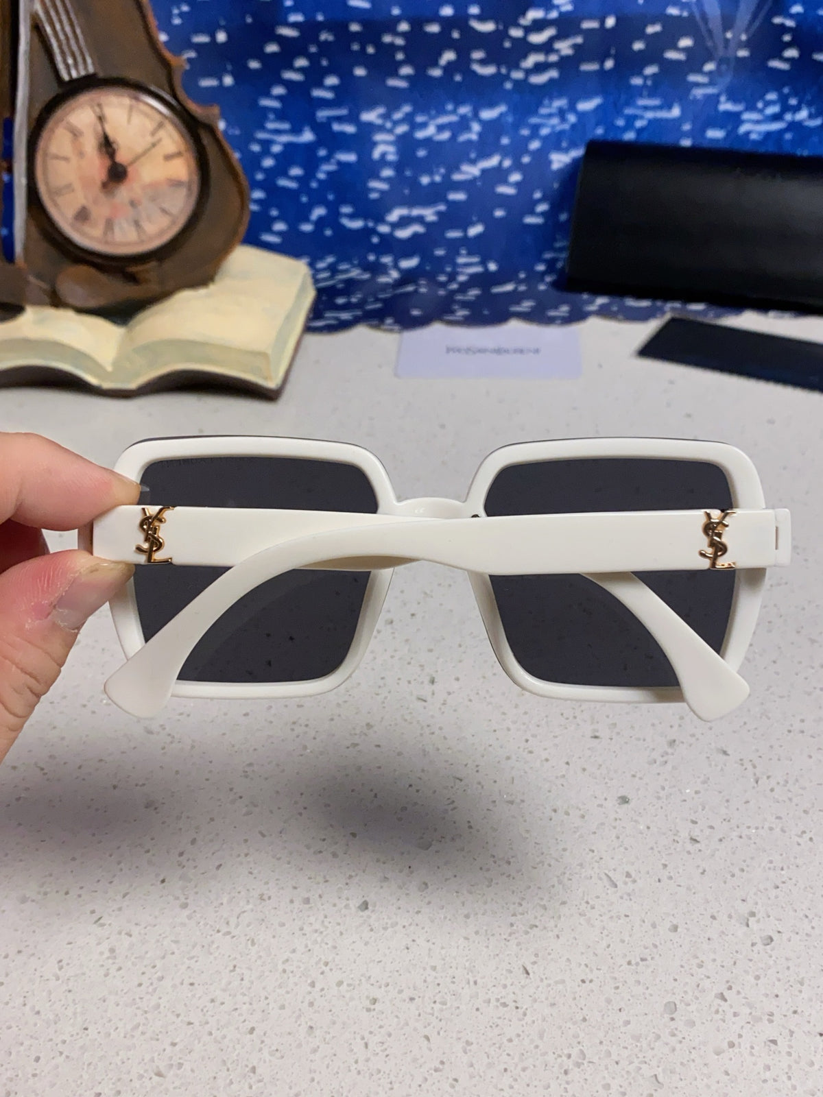 Saint Laurent Browline Silver Lens Sunglasses for Men & Women - detail image 4