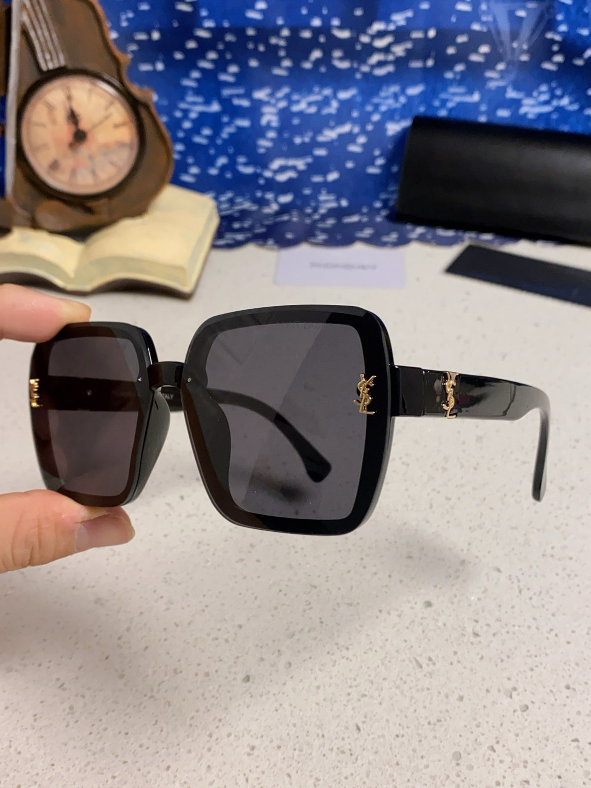 Saint Laurent Browline Black Lens Sunglasses for Men & Women - detail image 5