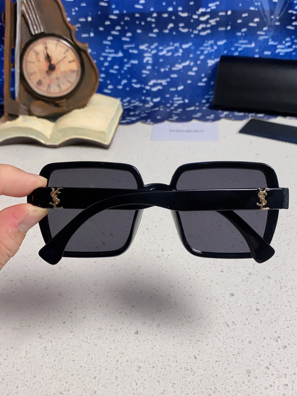 Saint Laurent Browline Black Lens Sunglasses for Men & Women - detail image 4