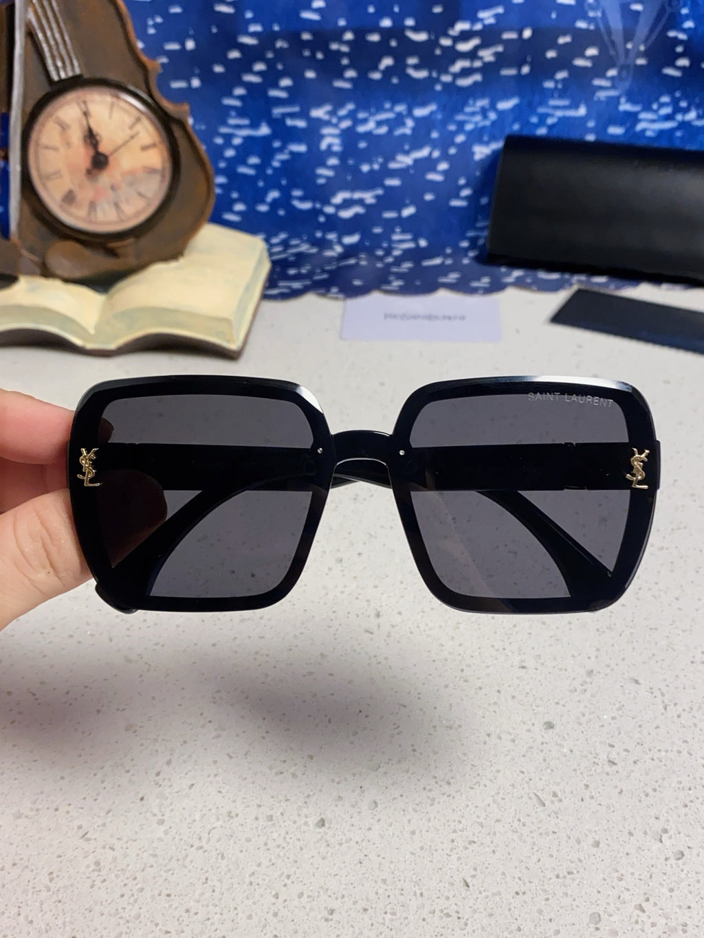 Saint Laurent Browline Black Lens Sunglasses for Men & Women - detail image 3