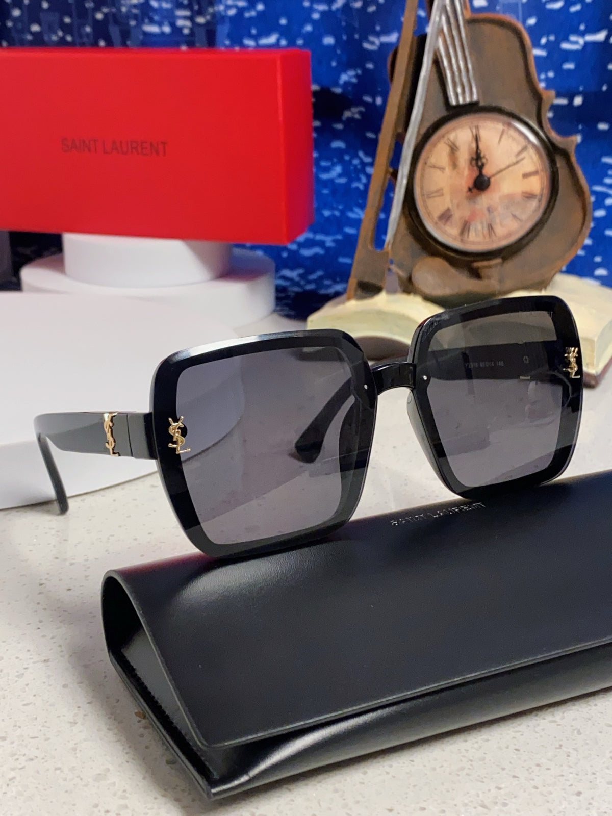 Saint Laurent Browline Black Lens Sunglasses for Men & Women - detail image 9