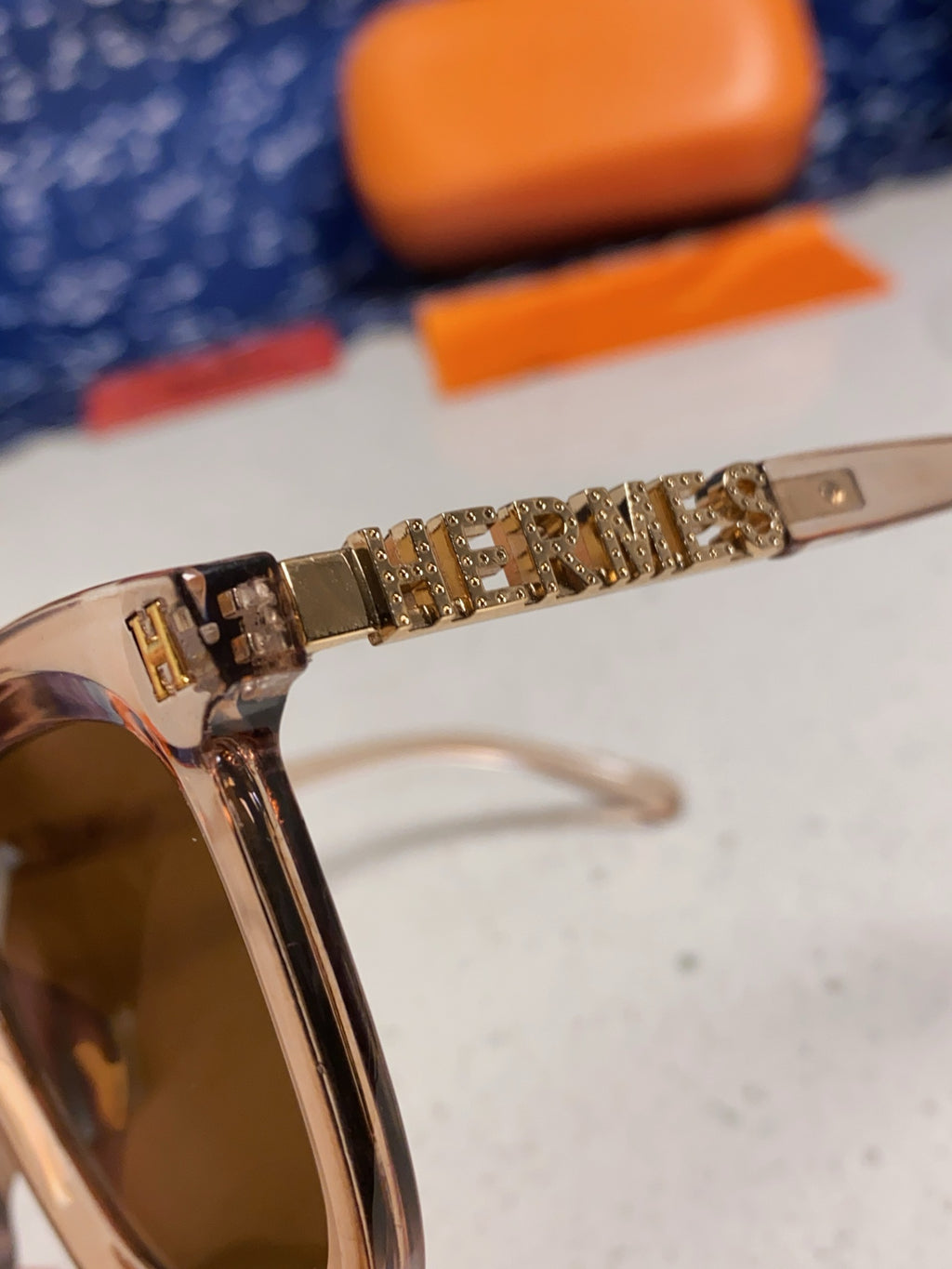 Hermès Metal Square Brown Lens Sunglasses for Men & Women - 433011 - detail image 7