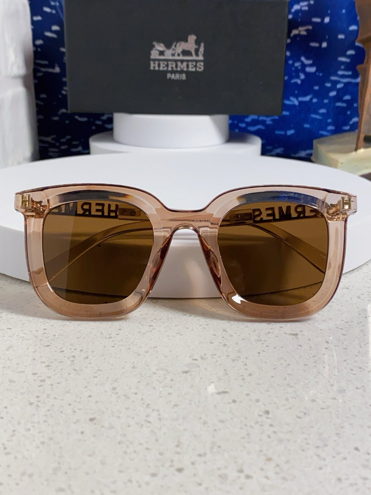 Hermès Metal Square Brown Lens Sunglasses for Men & Women - 433011 - detail image 8
