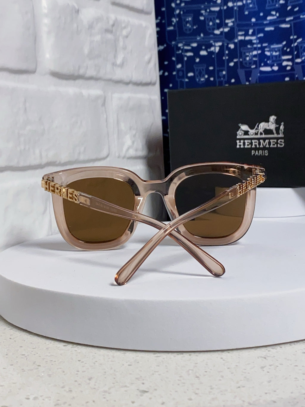 Hermès Metal Square Brown Lens Sunglasses for Men & Women - 433011 - detail image 3