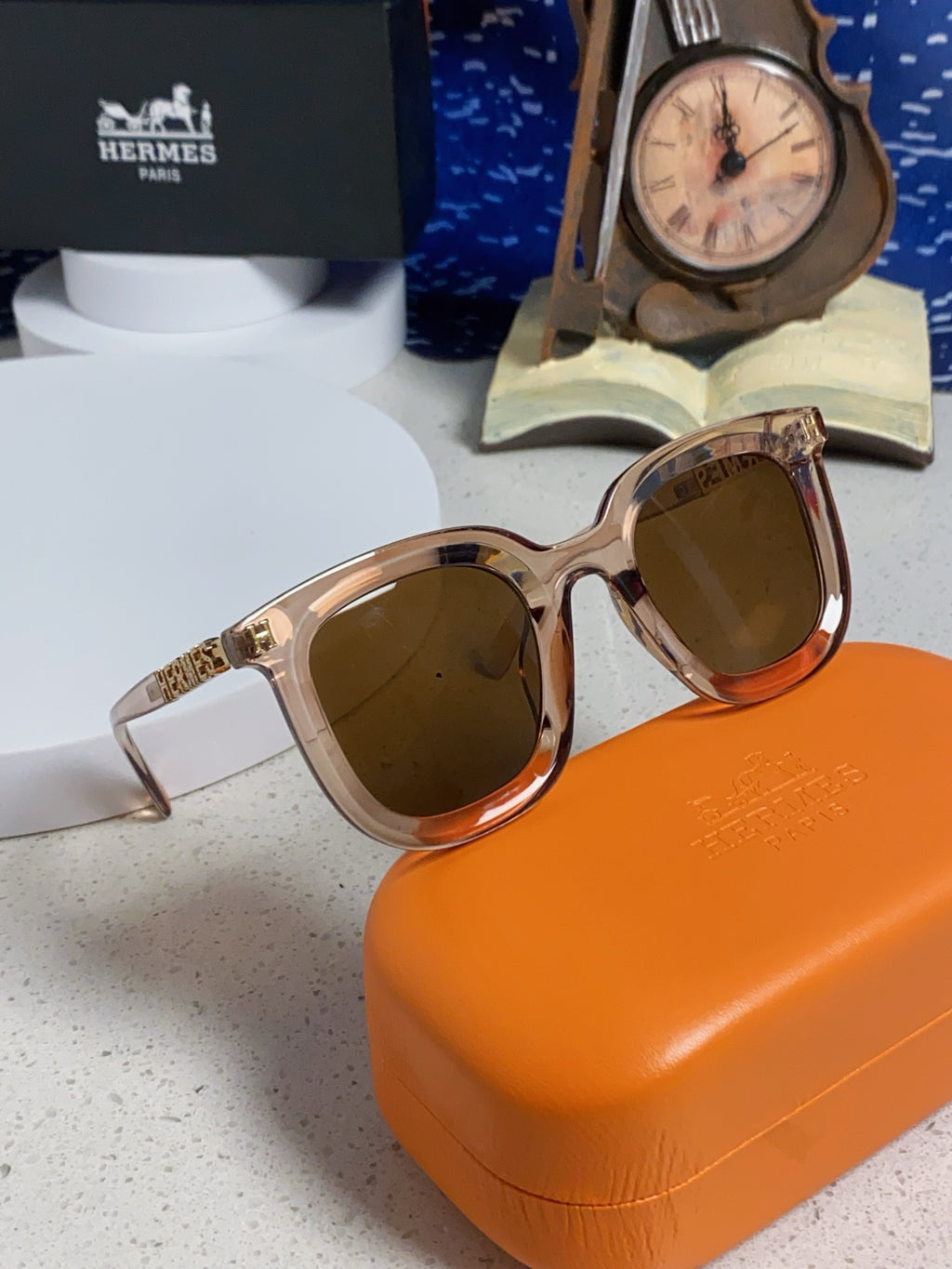 Hermès Metal Square Brown Lens Sunglasses for Men & Women - 433011 - detail image 9