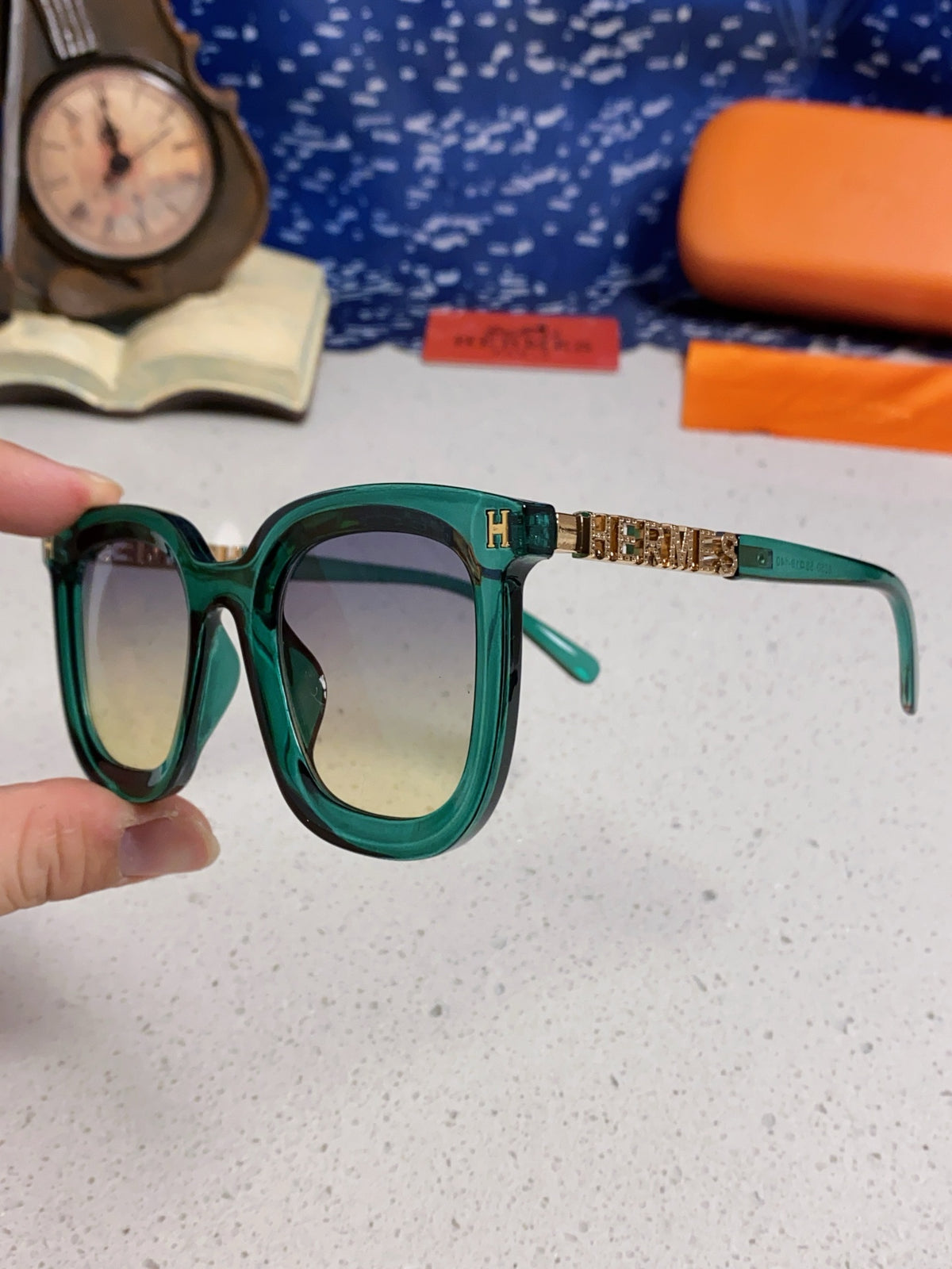 Hermès Metal Square Silver Lens Sunglasses for Men & Women - 433012 - detail image 6