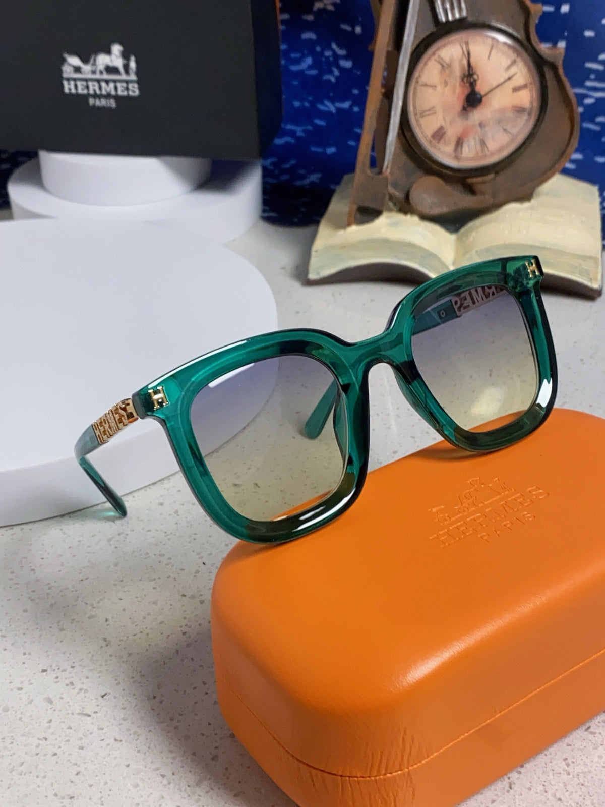 Hermès Metal Square Silver Lens Sunglasses for Men & Women - 158686 - detail image 9