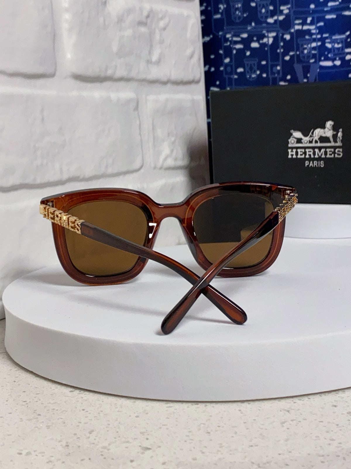 Hermès Metal Square Brown Lens Sunglasses for Men & Women - 399449 - detail image 3