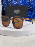 Hermès Metal Square Brown Lens Sunglasses for Men & Women - 399449