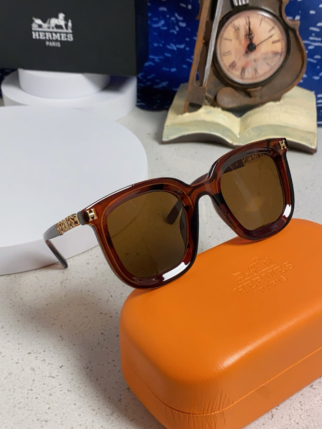 Hermès Metal Square Brown Lens Sunglasses for Men & Women - 399449 - detail image 9