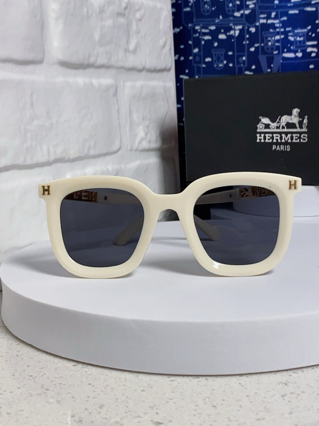 Hermès Metal Square Silver Lens Sunglasses for Men & Women - 433015 - detail image 2