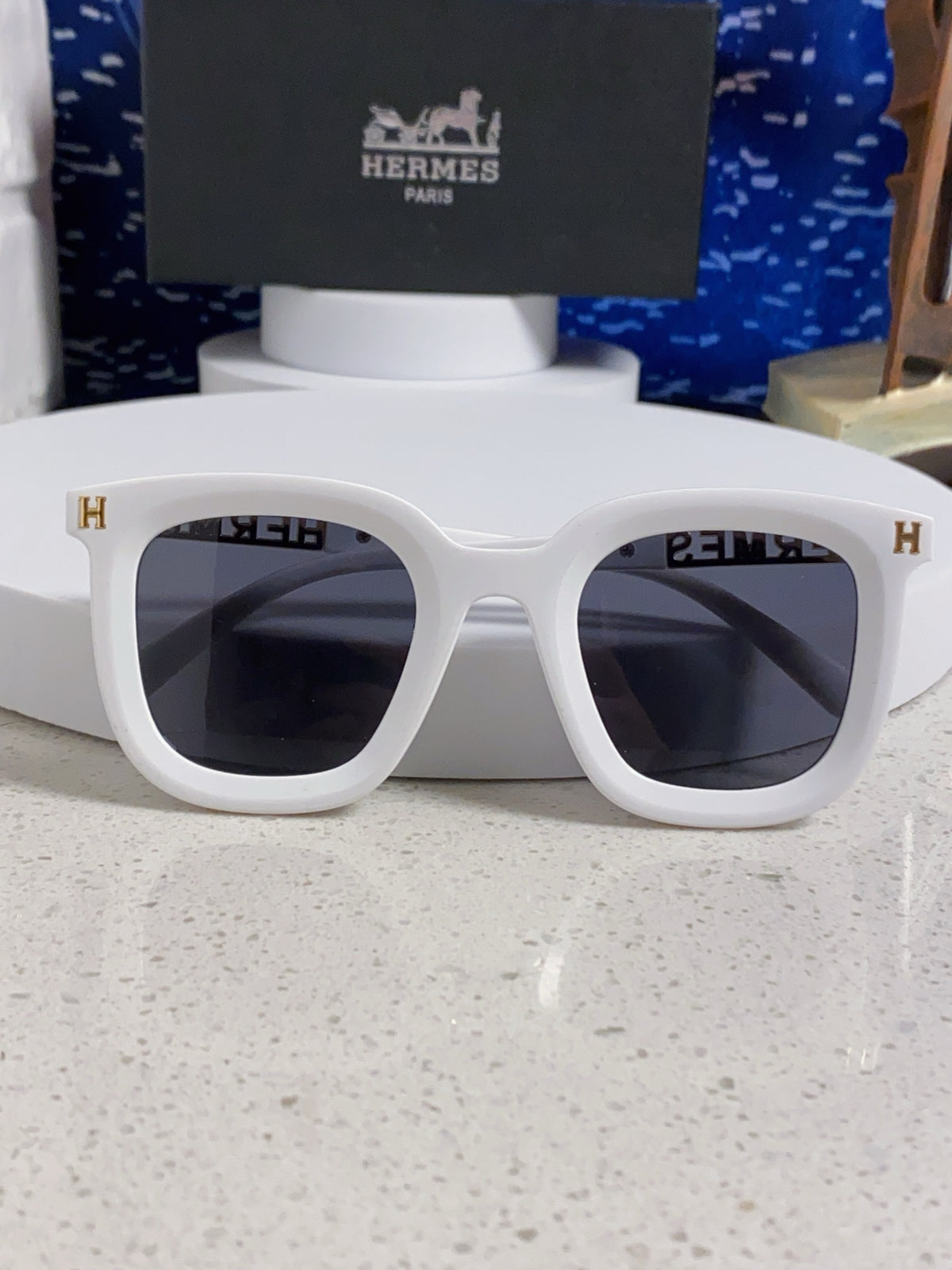 Hermès Metal Square Silver Lens Sunglasses for Men & Women - 433016 - detail image 8