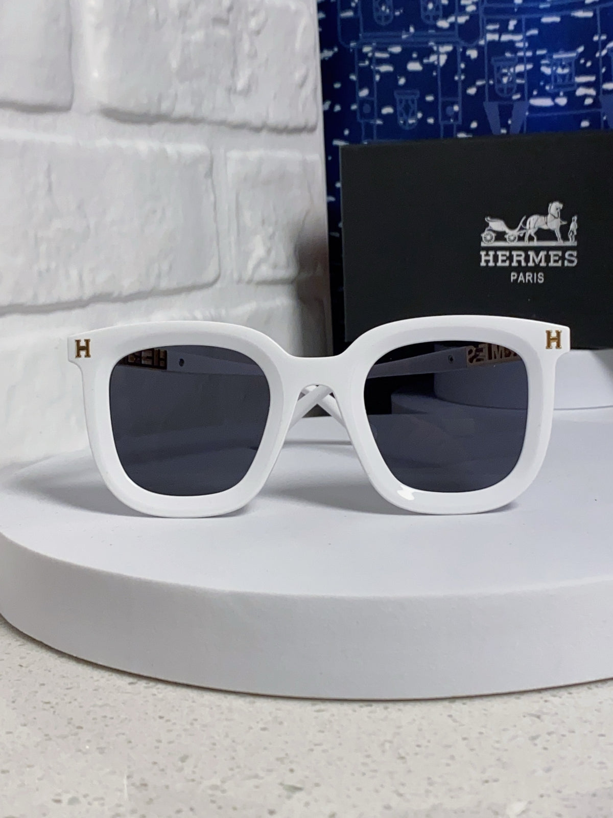 Hermès Metal Square Silver Lens Sunglasses for Men & Women - 433016 - detail image 2