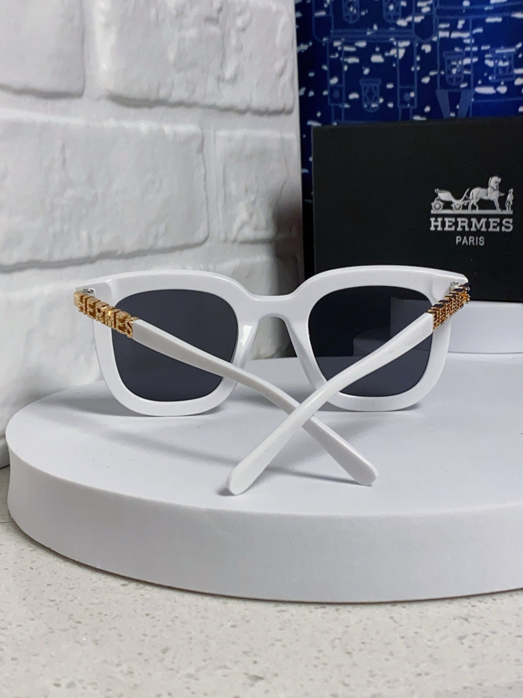 Hermès Metal Square Silver Lens Sunglasses for Men & Women - 433016 - detail image 3