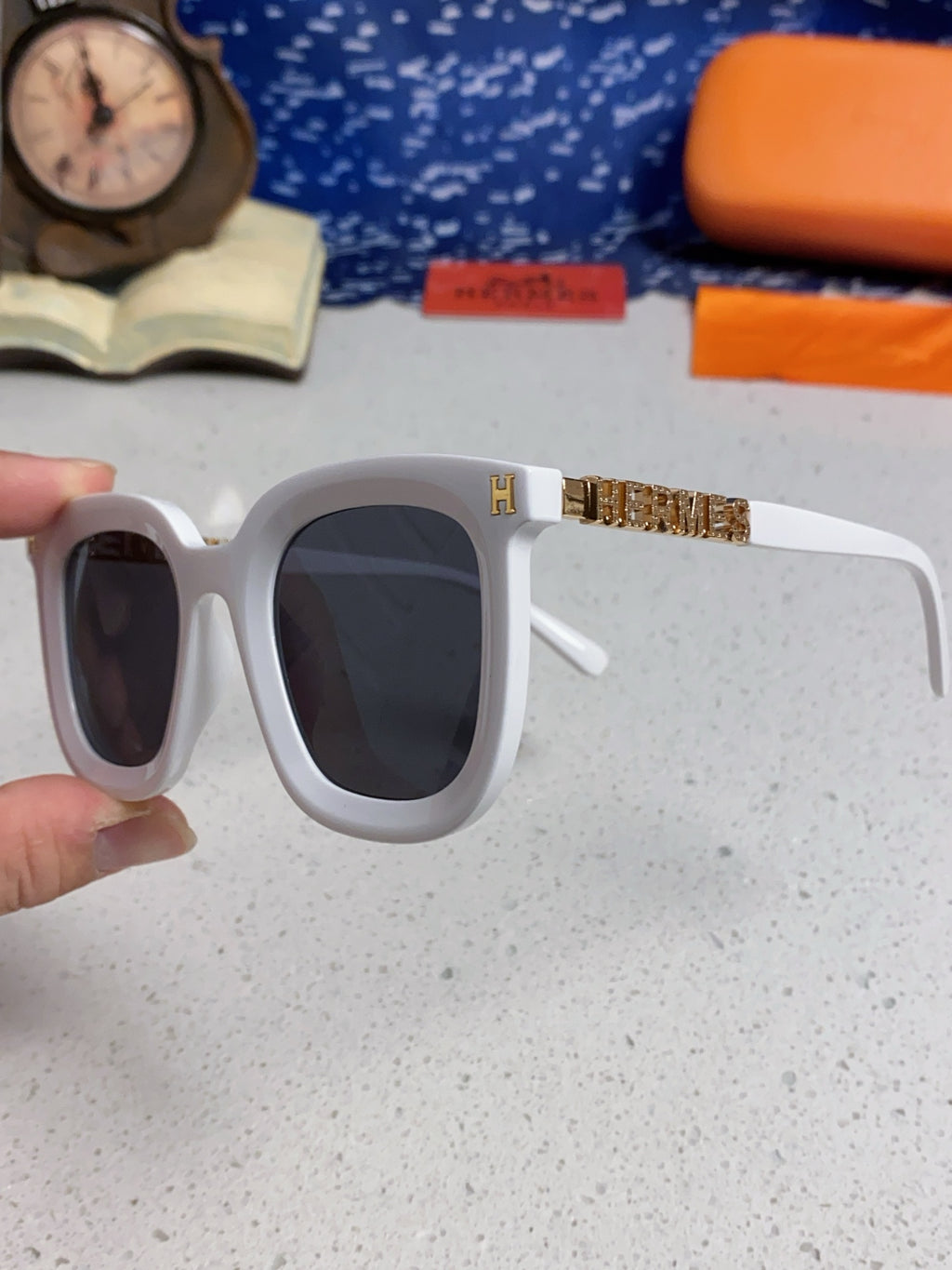 Hermès Metal Square Silver Lens Sunglasses for Men & Women - 399452 - detail image 6