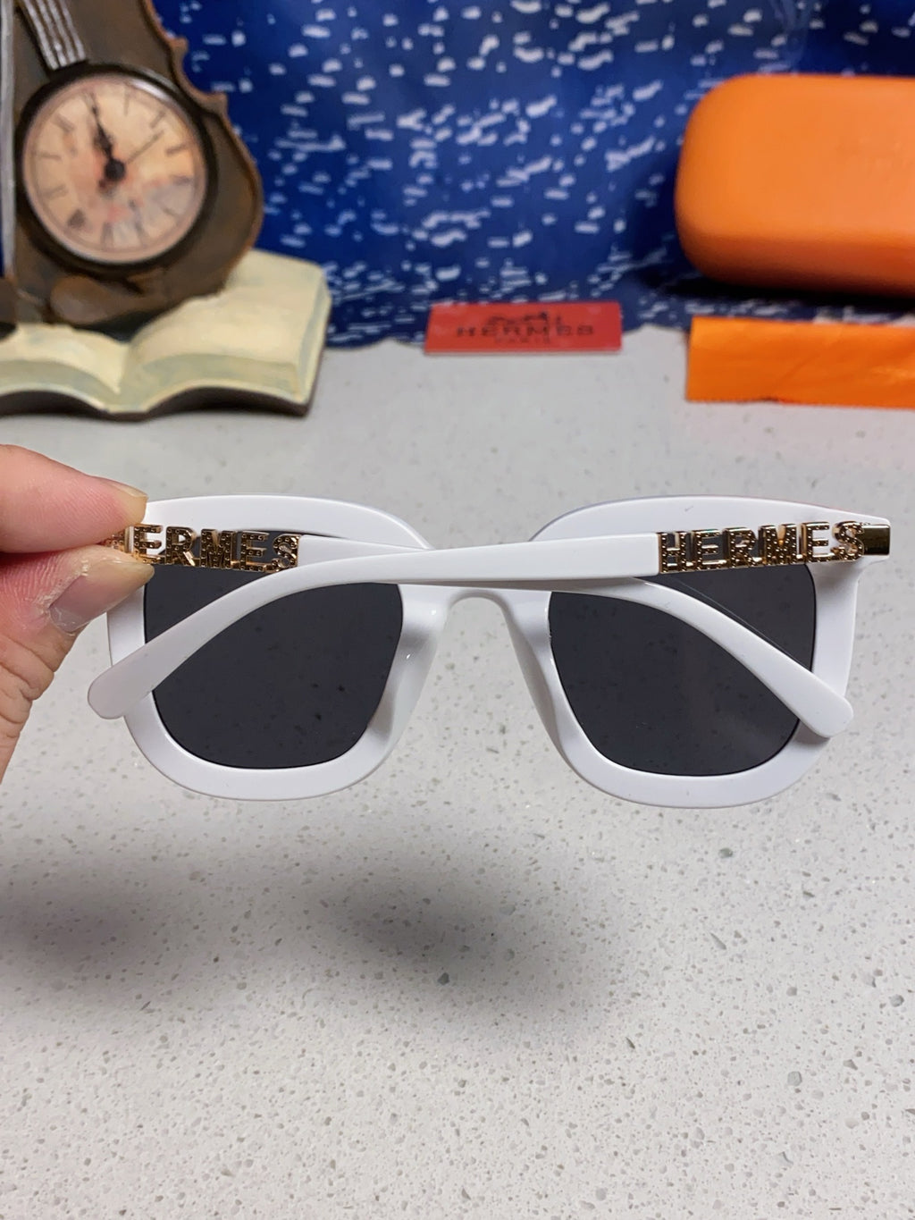 Hermès Metal Square Silver Lens Sunglasses for Men & Women - 158690 - detail image 5