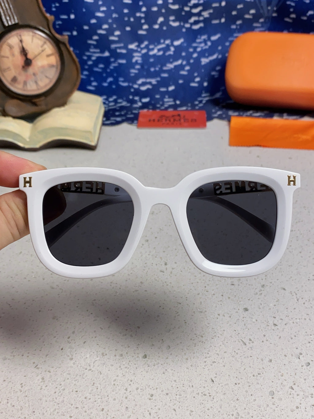 Hermès Metal Square Silver Lens Sunglasses for Men & Women - 399452 - detail image 4