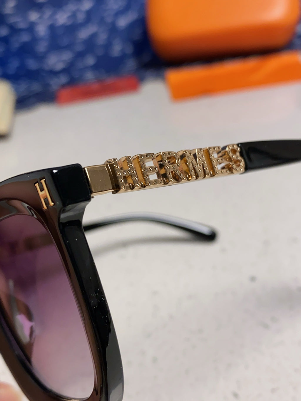 Hermès Metal Square Silver Lens Sunglasses for Men & Women - 158691 - detail image 7
