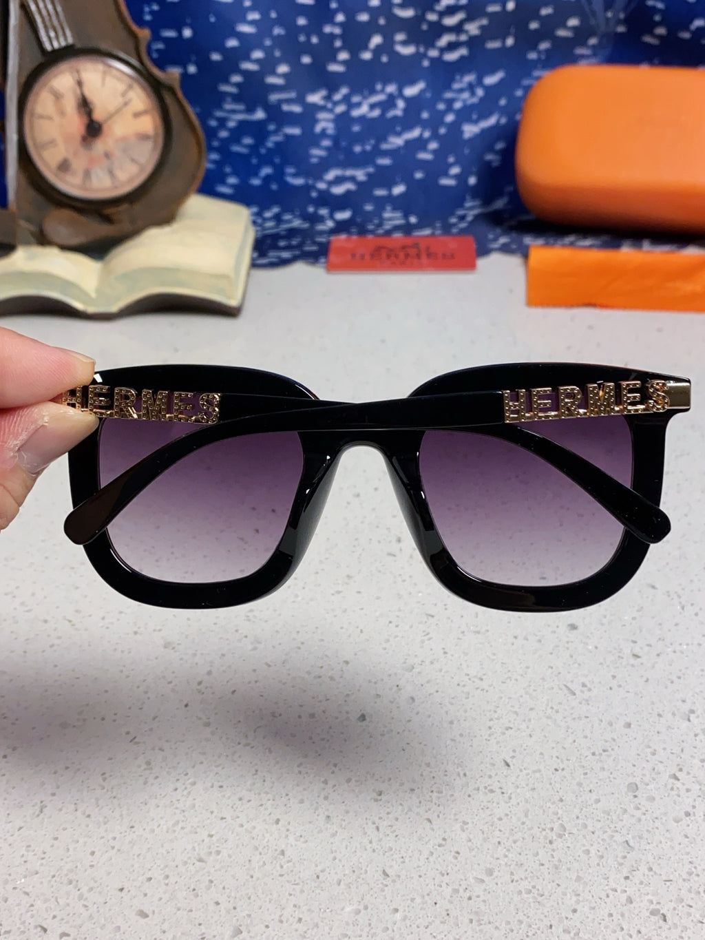 Hermès Metal Square Silver Lens Sunglasses for Men & Women - 158691 - detail image 5