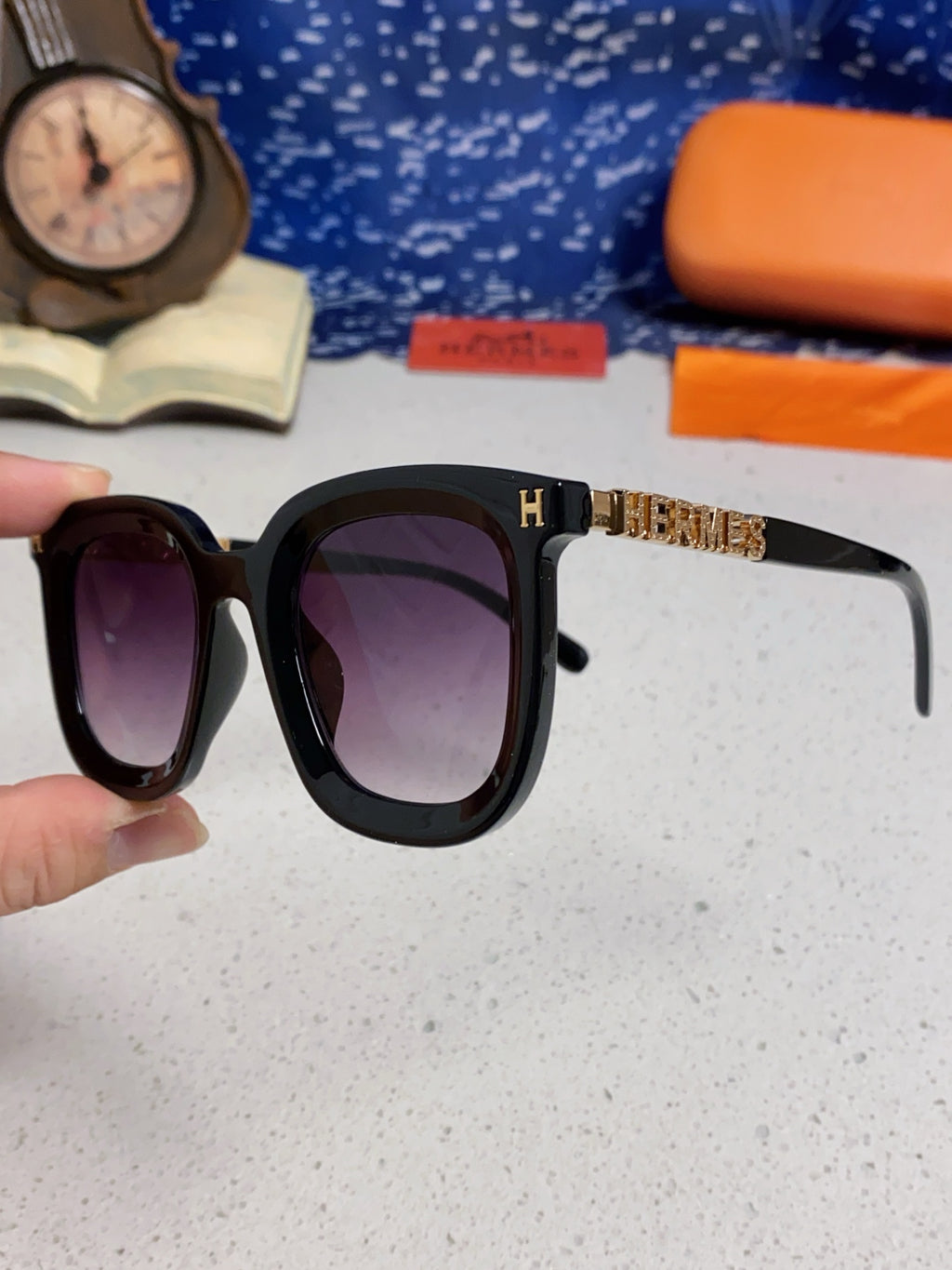 Hermès Metal Square Silver Lens Sunglasses for Men & Women - 399453 - detail image 6