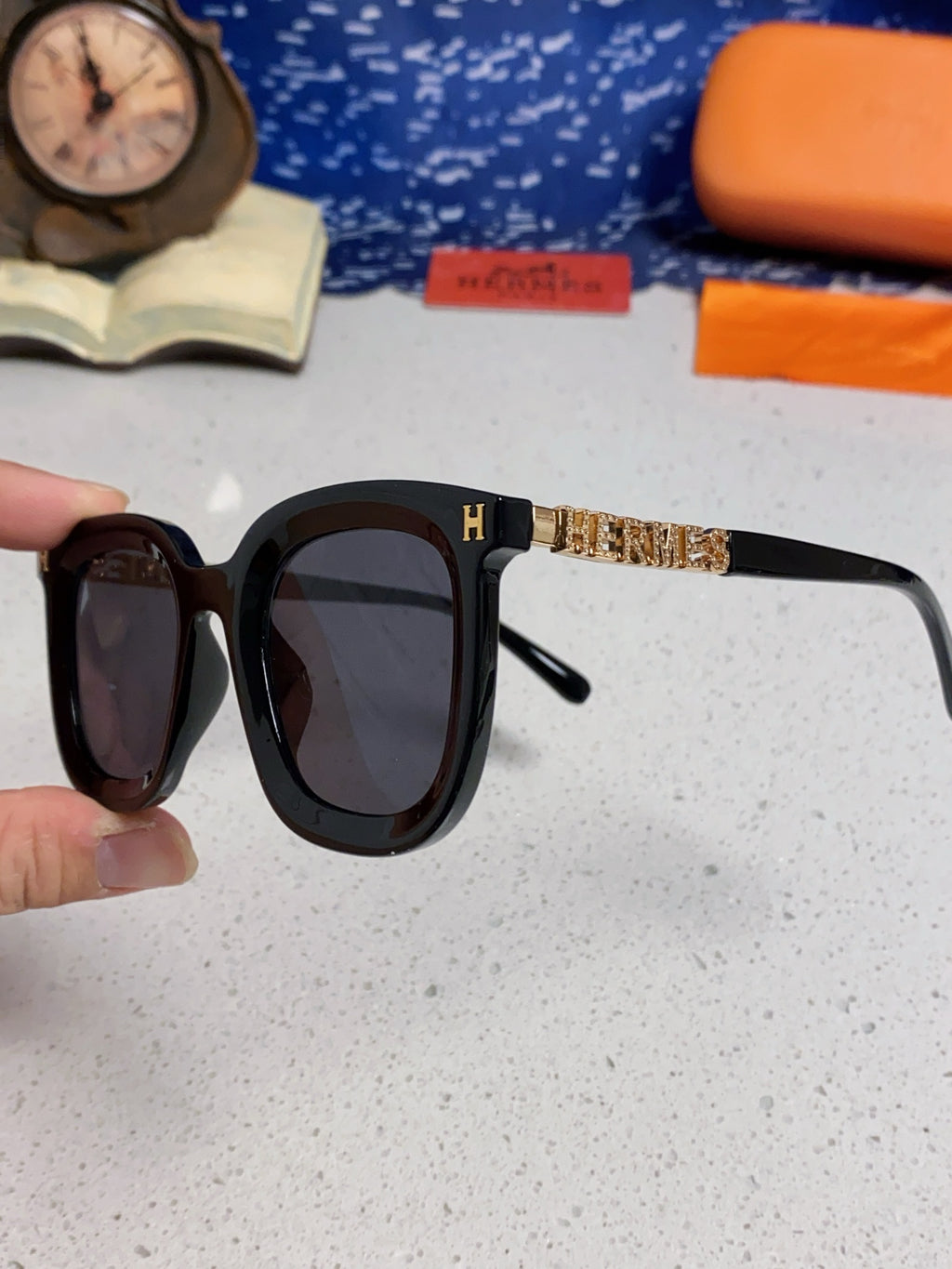 Hermès Metal Square Silver Lens Sunglasses for Men & Women - 399454 - detail image 6