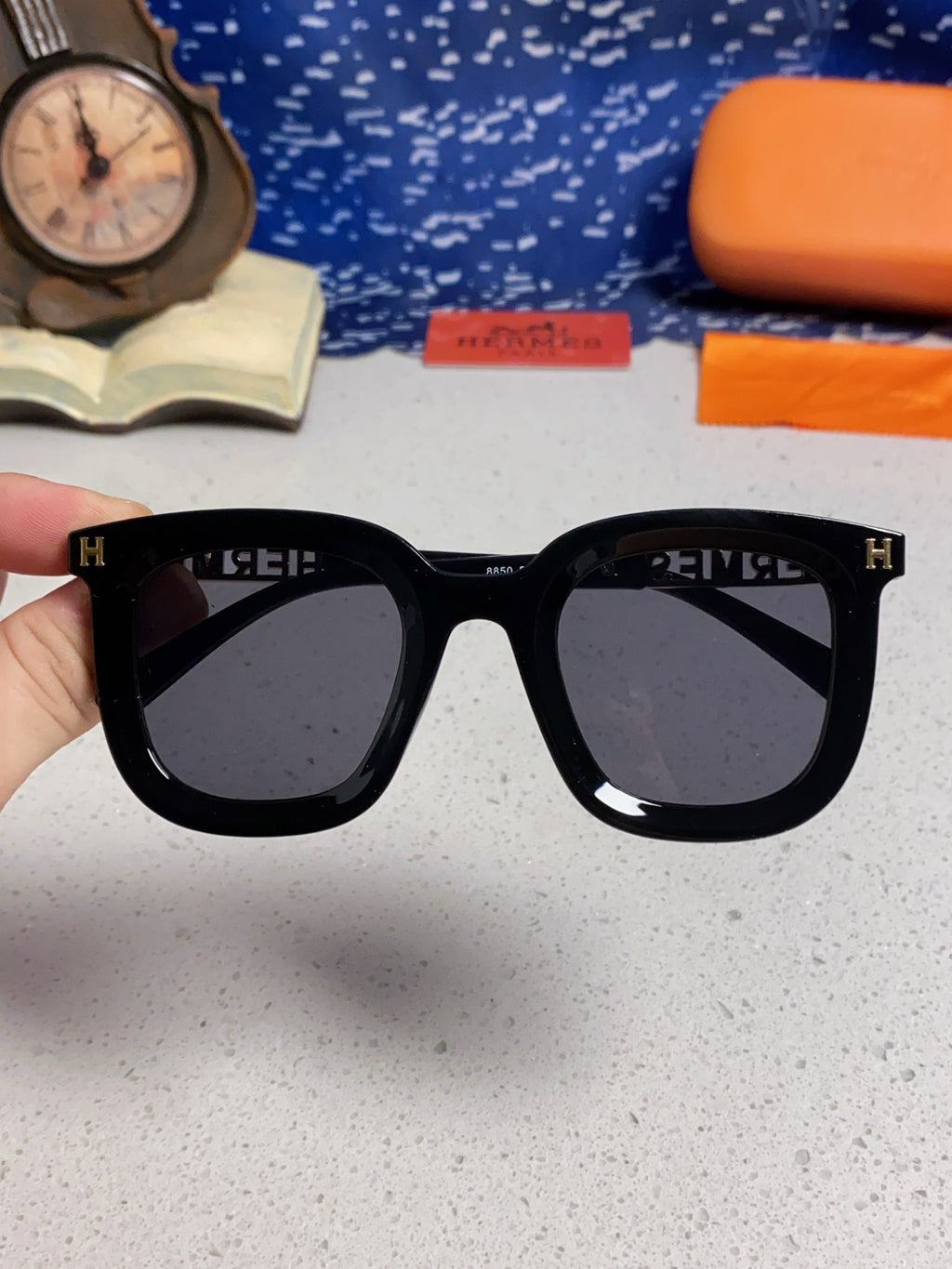 Hermès Metal Square Silver Lens Sunglasses for Men & Women - 158692 - detail image 4