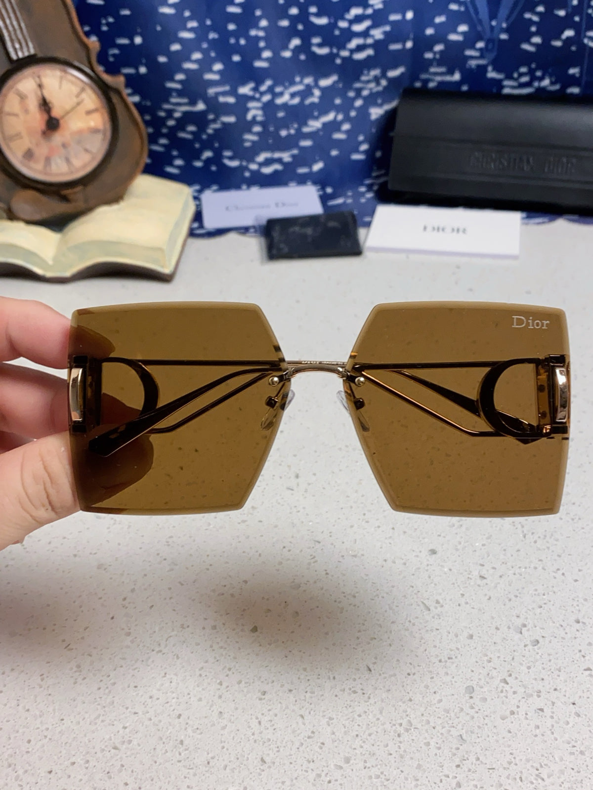 Dior 30MONTAIGNE Lightweight Rimless Brown Lens Sunglasses for Men & - 867124 - detail image 4