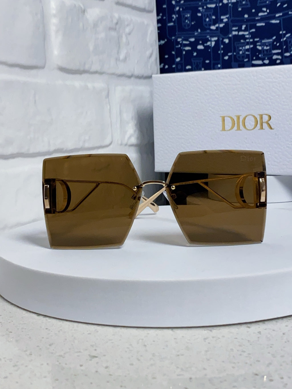 Dior 30MONTAIGNE Lightweight Rimless Brown Lens Sunglasses for Men & - 415460 - detail image 2