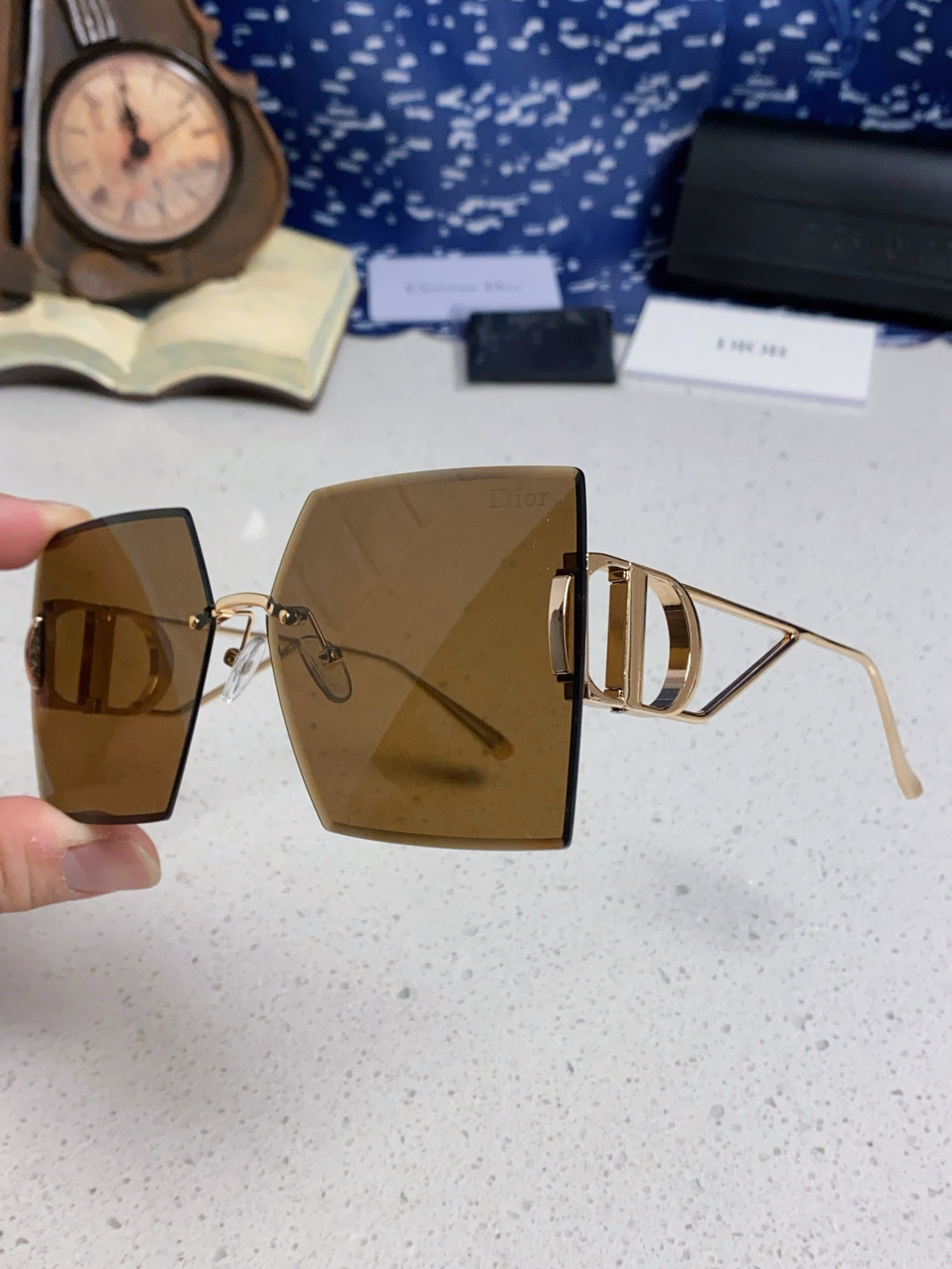 Dior 30MONTAIGNE Lightweight Rimless Brown Lens Sunglasses for Men & - 867124 - detail image 6