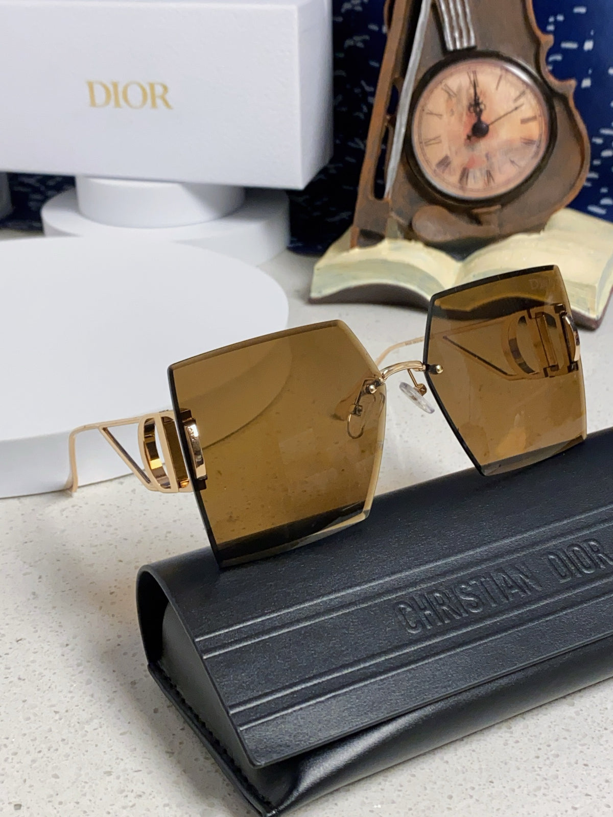 Dior 30MONTAIGNE Lightweight Rimless Brown Lens Sunglasses for Men & - 415360 - detail image 10