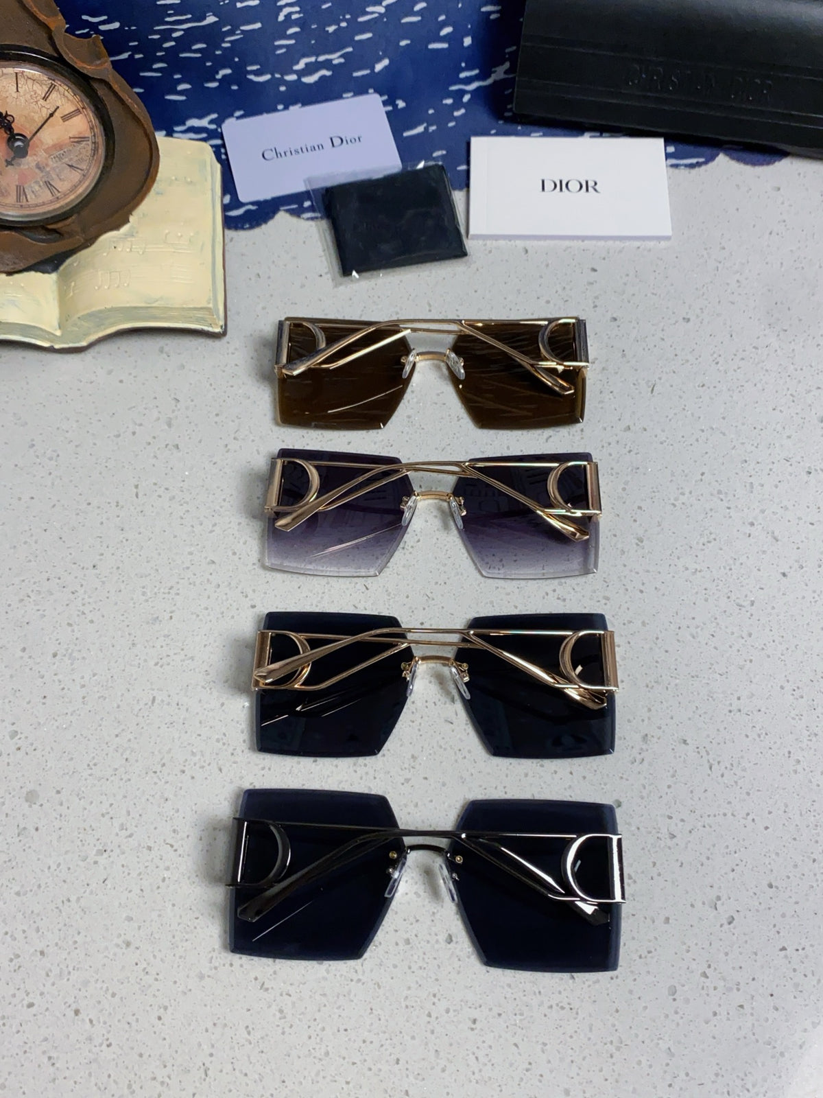 Dior 30MONTAIGNE Lightweight Rimless Blue Lens Sunglasses for Men & W - 867126 - detail image 11