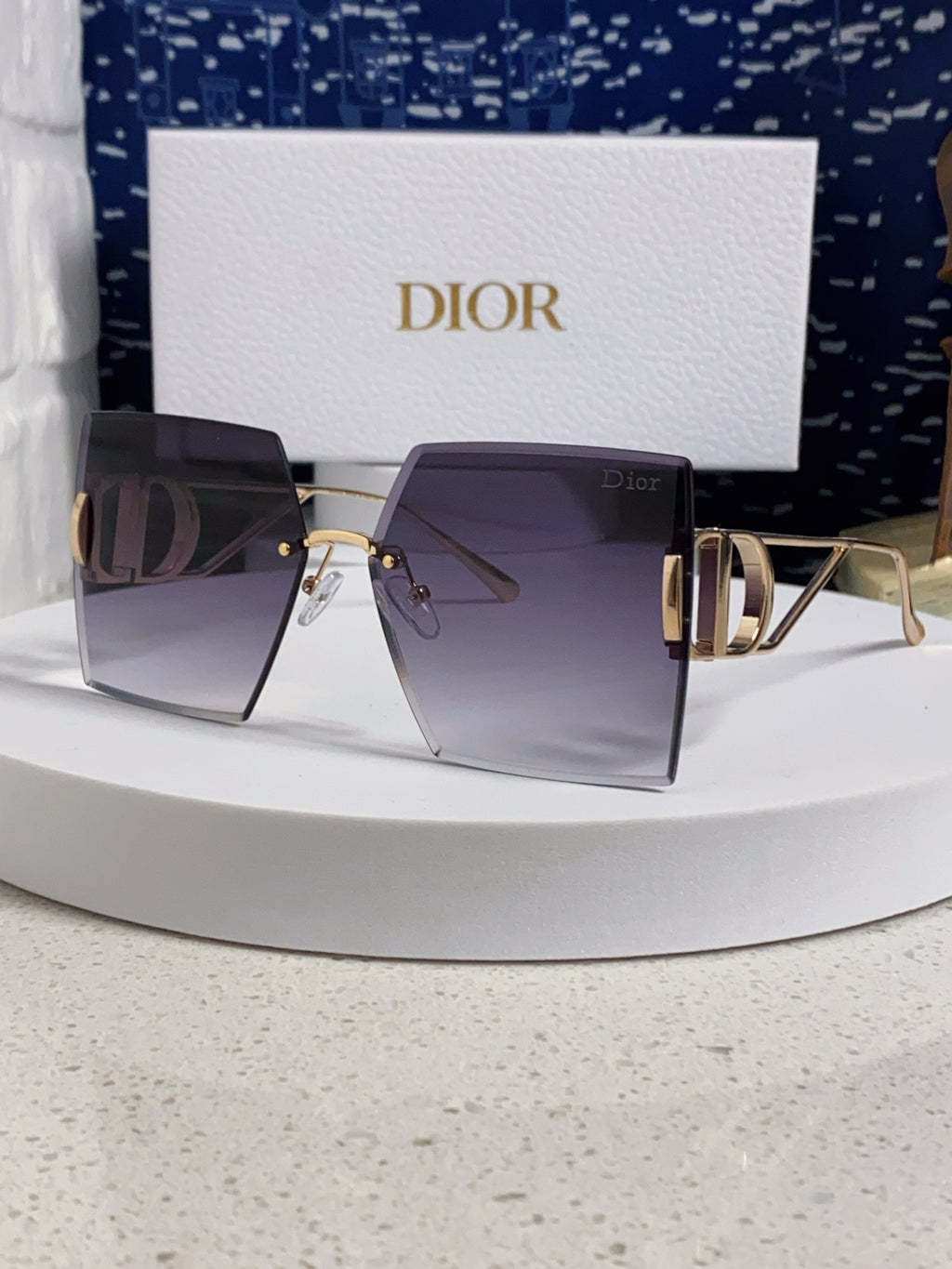 Dior 30MONTAIGNE Lightweight Rimless Gray Lens Sunglasses for Men & W - 415361
