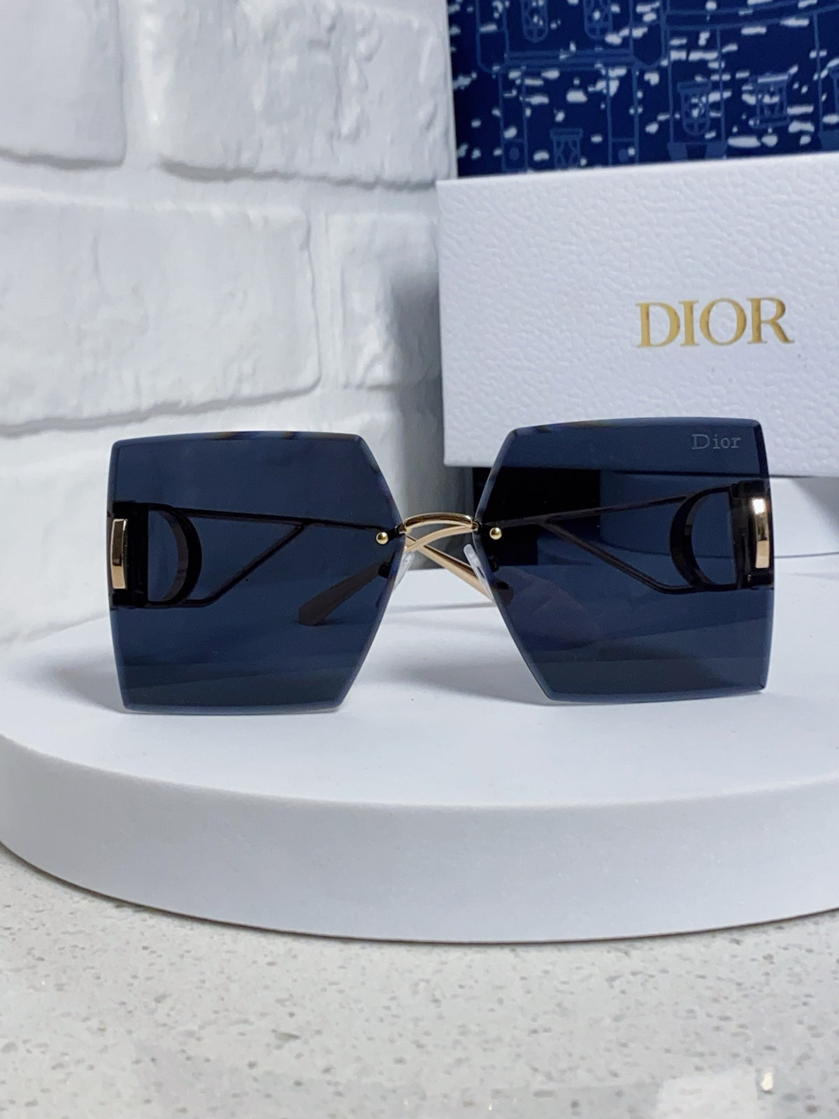 Dior 30MONTAIGNE Lightweight Rimless Blue Lens Sunglasses for Men & W - 867126 - detail image 2