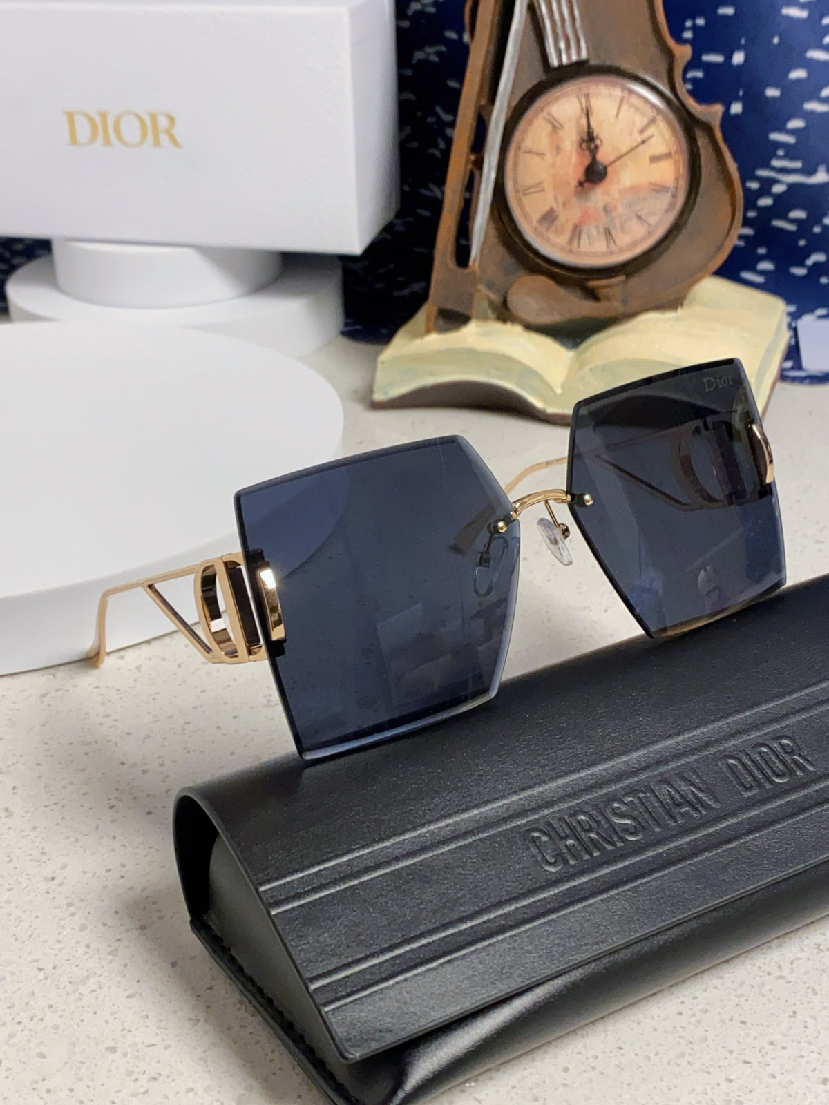 Dior 30MONTAIGNE Lightweight Rimless Blue Lens Sunglasses for Men & W - 867126 - detail image 10