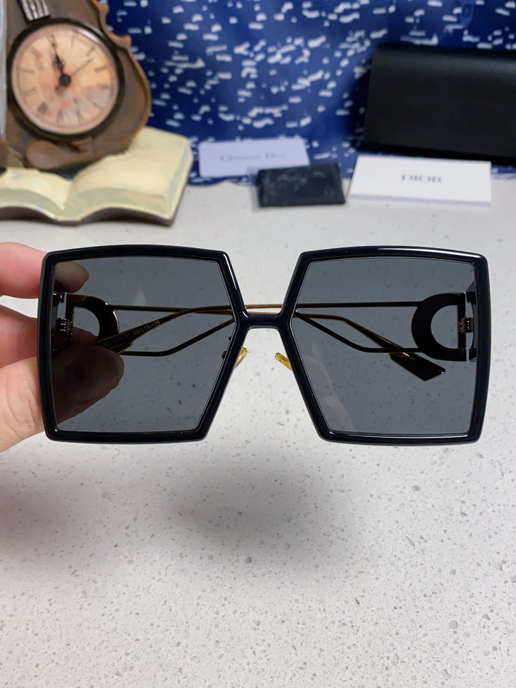 Dior Square Gold Lens Sunglasses for Women - 415411 - detail image 4