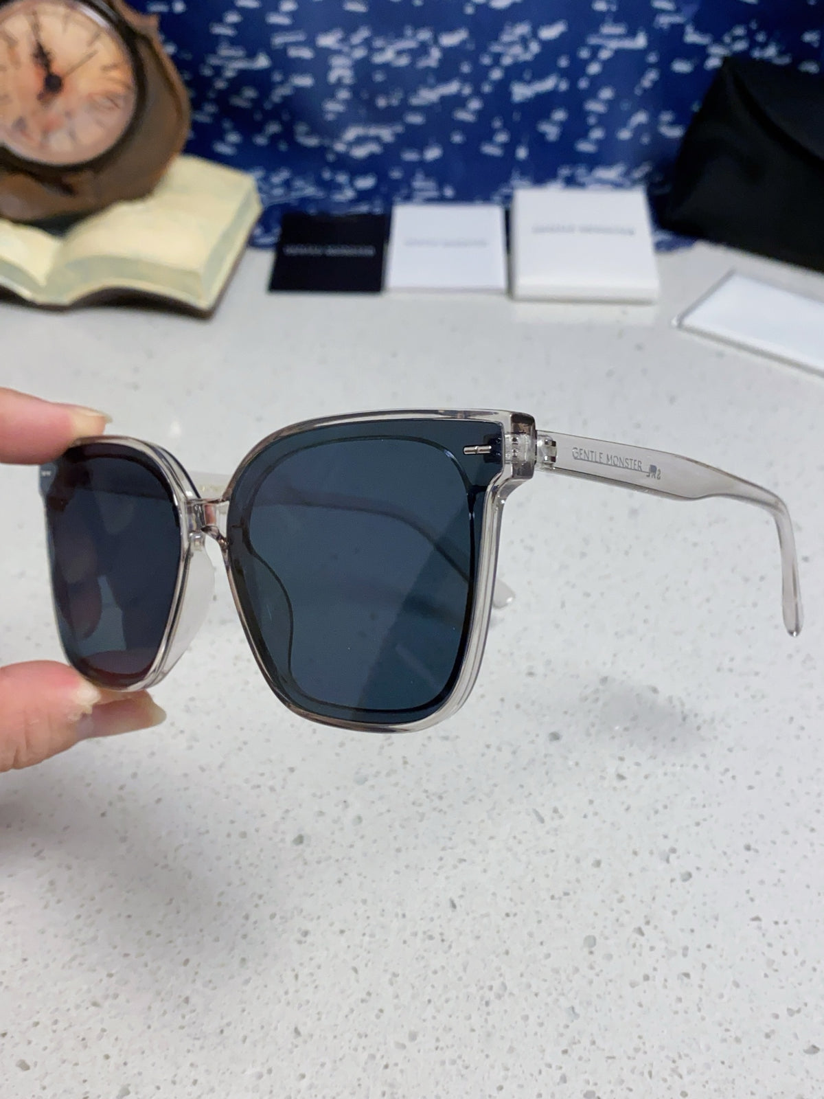 Gentle Monster SAL Acetate Square Black Lens Sunglasses for Men & Wom - 488007 - detail image 6