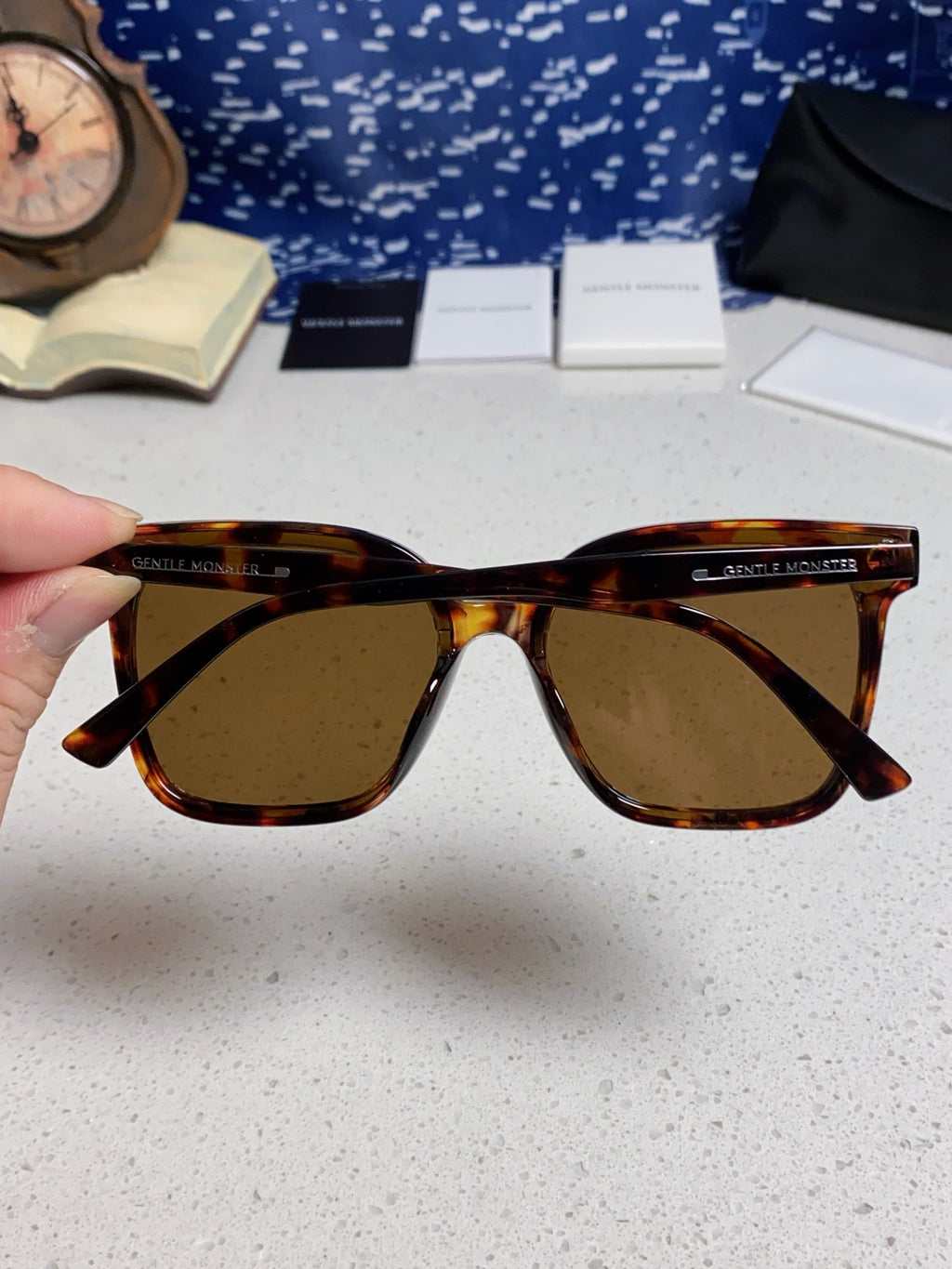 Gentle Monster SAL Acetate Square Black Lens Sunglasses for Men & Women - detail image 5